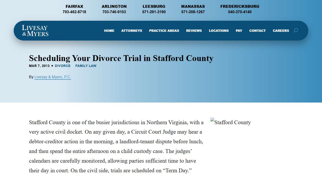 Scheduling Your Divorce Trial in Stafford County
